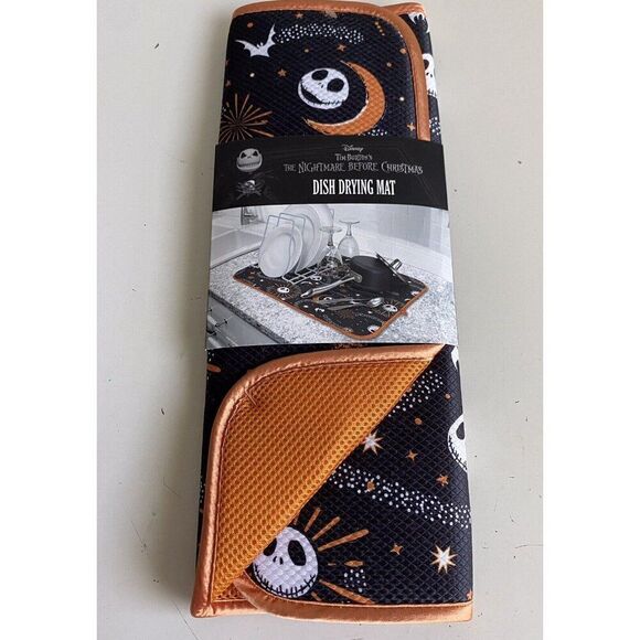 Disney Nightmare Before Christmas Dish Drying Mat 16”x18” Jack Halloween Moon - Picture 1 of 11